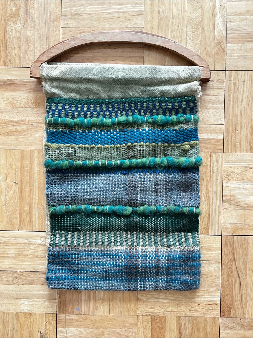Vintage 70s Handmade Hand Loomed Fiber Arts Purse Hippie Retro Boho Artisanal